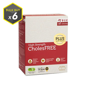 CholesFREE Red Yeast Rice Capsules with Natto - 6 Boxes (降醇寶加效附加納豆 - 6盒)